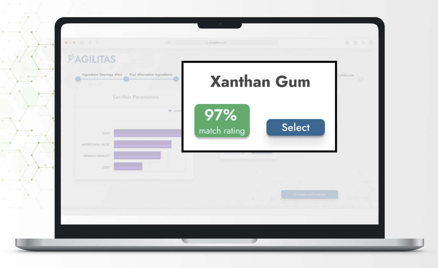 Xanthan Gum match rating screen
