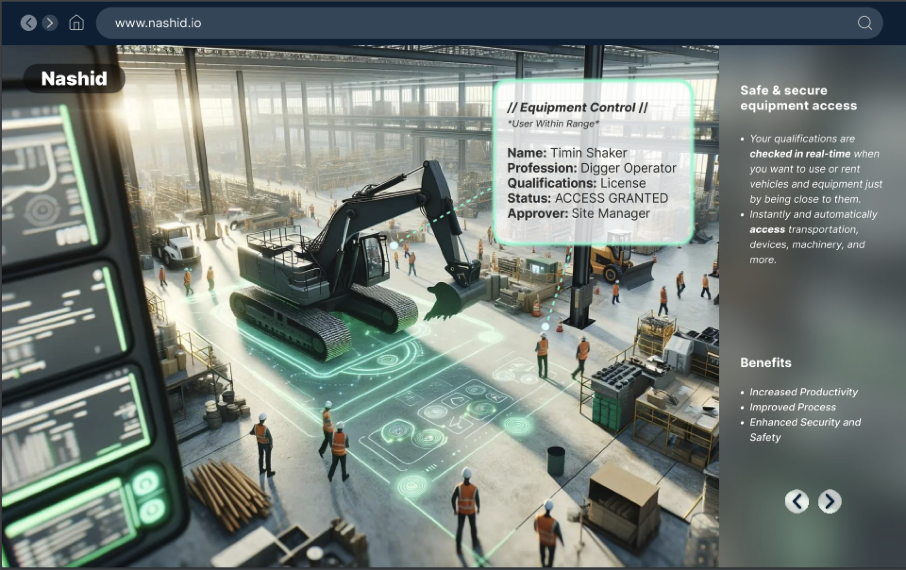 Equipment access concept for safe and secure equipment use